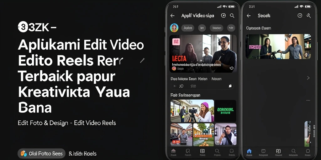 Tampilan antarmuka 33ZK dengan alat pengeditan video reels yang intuitif.