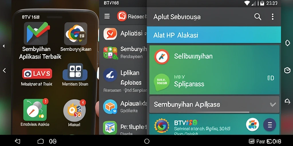 Tampilan antarmuka BTV168 untuk menyembunyikan aplikasi dengan mudah.