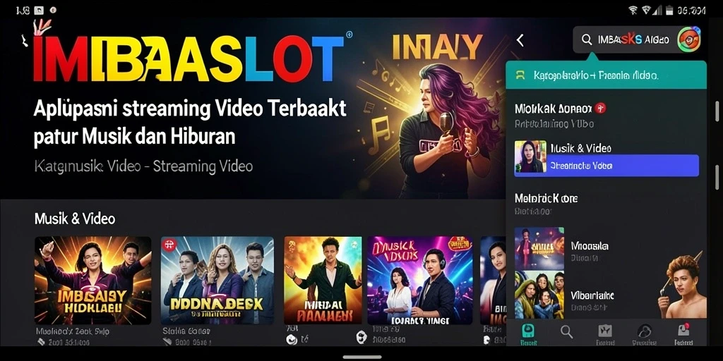 Antarmuka pengguna IMBASLOT yang menarik dan fungsional untuk Streaming Video.