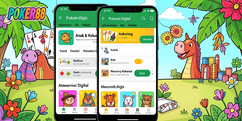 Antarmuka POKER88 yang ceria dan interaktif untuk mewarnai.