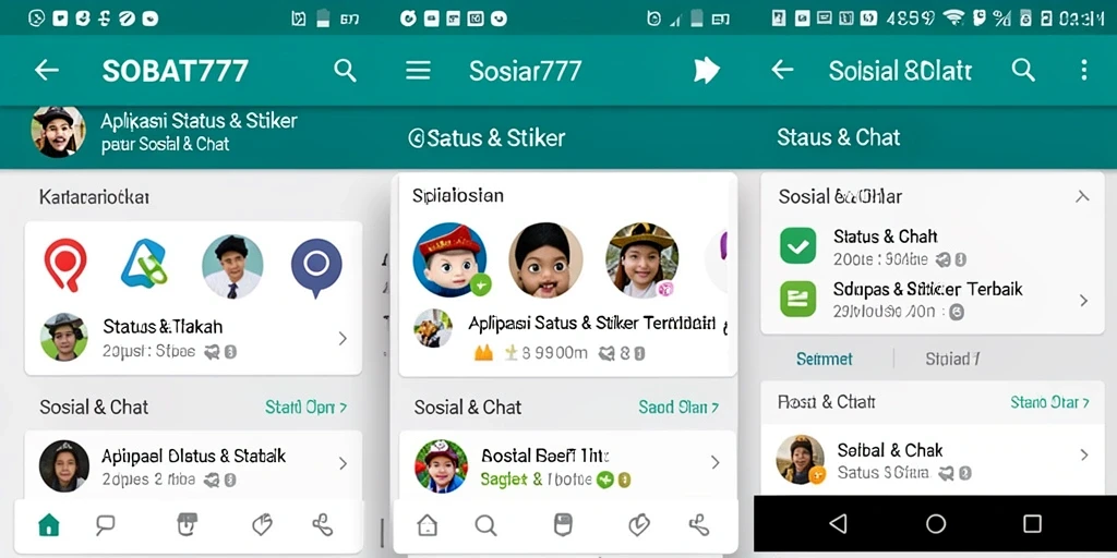 Tampilan antarmuka SOBAT777 dengan berbagai pilihan stiker menarik.