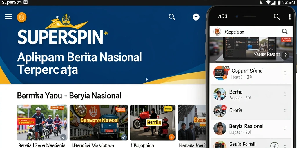 Tampilan antarmuka aplikasi SUPERSPIN yang informatif dan user-friendly.