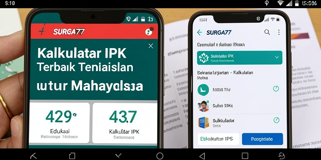 Tampilan antarmuka aplikasi SURGA77 untuk Kalkulator IPK.